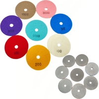 Tampons de polissage diamantés en 3 étapes, tampons de lustrage ronds de 4 pouces pour pierre, granit, marbre, quartz, personnalisables, support OEM - 001