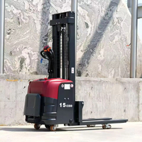 Chariot élévateur électrique à fourche 1,5-2 tonnes avec batterie LiFePO4 48V pour entrepôt à rayonnages hauts et couloirs très étroits
