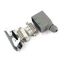 Conector de Alimentación de Alta Resistencia BYLJQ Serie HE 4P-48P, Contactos de Latón Impermeables, 16A 500V, Conexión por Tornillo Plateado