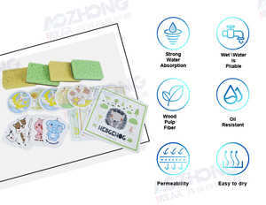 Vui Nhà Bếp Cellulose Miếng Bọt Biển Nhà Sản Xuất Gỗ Bột Giấy Miếng Bọt Biển Thấm Không Xước Bọt Biển Cho Tự Làm Hộ Gia Đình Làm Sạch - Product Image 2