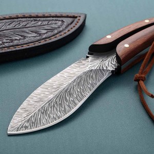 Cuchillo recto con mango remachado <span class=keywords><strong>para</strong></span> trabajos manuales pesados y proyectos <span class=keywords><strong>de</strong></span> bricolaje, agarre seguro, herramienta con hoja reforzada - Product Image 4