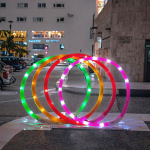 XLC 창의적인 애완동물 발광 USB 충전식 플라스틱 개 목걸이 LED 라이트 비즈 플래시 조절 가능 디왈리 - Product Image 4