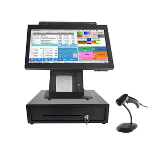 Goedkope 15.6 Inch All In One Eft Linux Android Pos Terminal Stand Kassa Machine Ingebouwde Printer