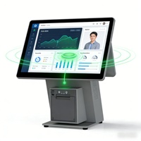 Terminal POS Android Directo de Fábrica, Pantalla Táctil HD de 15.6 Pulgadas, Monitor Dual, Caja Registradora, Impresora de Recibos Integrada, Tienda de Conveniencia