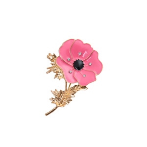 Broche de Amapola, Broche de Moda con Diseño de Flor y Pedrería, Broche para Ropa al por Mayor - Product Image 4