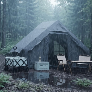 Tenda Gonfiabile Portatile Quattro Stagioni con Struttura All-in-One, Chiusura Rapida, Fondo in PVC Resistente e Impermeabile, per <span class=keywords><strong>Glamping</strong></span> e <span class=keywords><strong>Campeggio</strong></span> Turistico - Product Image 3