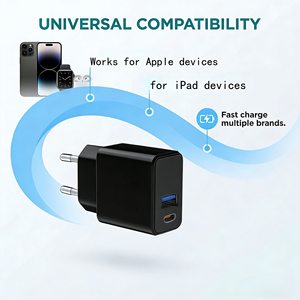 Chargeur rapide USB-C 20W avec prise UE, adaptateur mural double port PD QC3.0 Type C pour <span class=keywords><strong>iPhone</strong></span> 17 16 15 14 <span class=keywords><strong>13</strong></span>, <span class=keywords><strong>montre</strong></span> <span class=keywords><strong>connectée</strong></span> et écouteurs - Product Image 2