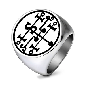 <span class=keywords><strong>Anello</strong></span> Sigillo in Acciaio Inossidabile R144 <span class=keywords><strong>di</strong></span> Andromalius, il 72° Dio Demone tra i Settanta Due Pilastri <span class=keywords><strong>di</strong></span> <span class=keywords><strong>Salomone</strong></span>, Amuleto Talismano Gioiello - Product Image 2