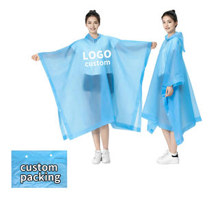 Poncho Impermeabile con Cappuccio da <span class=keywords><strong>Uomo</strong></span> e Donna con Logo Stampato Personalizzato, <span class=keywords><strong>Giacca</strong></span> Antipioggia per Viaggi - Product Image 1