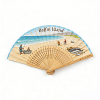 Großhandel OEM & ODM Anpassbarer Logo-Bedruckter Baffin Island Souvenir Sublimations-Chinesischer Tragbarer Faltbarer Handfächer