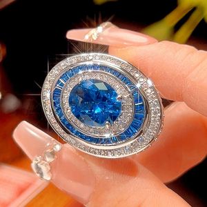 Fashion Bulk Eco-friendly Copper 10-12MM Blue Cubic Zirconia Pendant Ring <b>Jewellery</b> <b>Sets</b> <b>for</b> <b>Women</b> Wholesale - Product Image 5