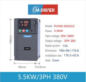 MPPT AC 3 Phase 380V-440V-460V M-driver 5.5kw <b>Solar</b> <b>Pump</b> With LED Display and CE Certified for Submersible PV500-0055G3 <b>Solar</b> Pu - Product Image 1