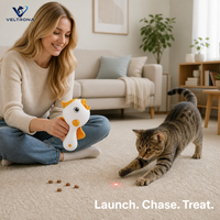 Jouet laser pour chat en forme de poisson, distributeur interactif de friandises, lanceur de croquettes, pointeur rouge, jouet pour chaton, jeu d'intérieur pour chat