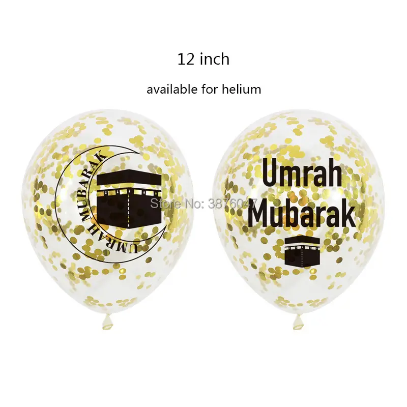 Umrah Mubarak ballons Eid Mubarak Islam décorations de fête du nouvel an musulman lettre ballon en aluminium bannière