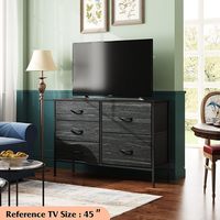 Commode moderne noir anthracite avec motif grain de bois pour chambre, salle à manger, salon, meuble de rangement pour la maison