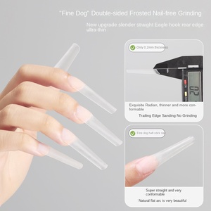 Venta al por mayor de pegamento para extensión de <span class=keywords><strong>uñas</strong></span> de <span class=keywords><strong>manicura</strong></span>, material ABS, medio palo trapezoidal largo, palo completo, <span class=keywords><strong>uñas</strong></span> finas francesas sin fregar - Product Image 2