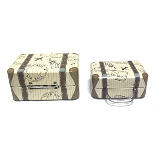 Exquisita Caja de Almacenamiento Metálica Rectangular Tipo Maleta, Vacía, Moderna, para Regalos - Product Image 5