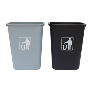 Durable Eco-Friendly Plastic Paper Basket Waste Garbage Bin Square Trash Can