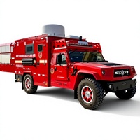 Véhicule de communication tout-terrain 4x4 haute capacité de franchissement, véhicule de commandement mobile diesel, transport de secours rouge