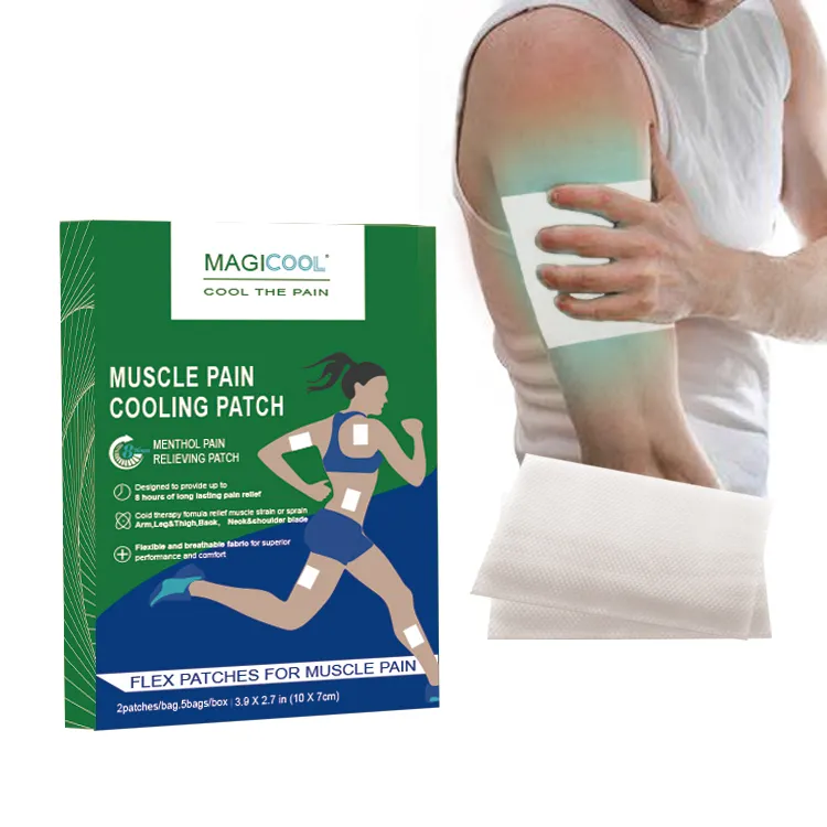 Strained arm muscle near shoulder Pain relieving flex patch Muscle strain in neck Sudden onset of pain 8hours therapy Retail