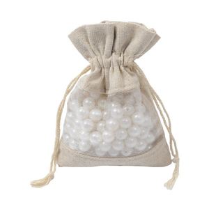 Custom Small Cotton Jute Drawstring Pouch Bag Organza <b>Window</b> <b>Screen</b> Printing Security Recyclable for Sock Packaging Gift Craft - Product Image 2