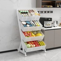 Multifunctionele ijzeren 4-laags opbergrek organizer voor huis, keuken, woonkamer, badkamer, fruit & voedselopslag