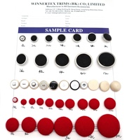 Boutons en plastique ABS demi-sphériques noirs avec dos recouvert pour costumes Tang et Cheongsam