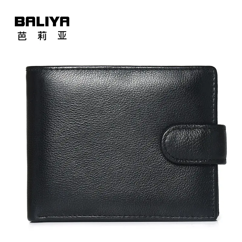 BALIYA Factory Price Genuine Leather Small Pocket Purse Money Clip Kids Coin Wallet