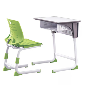 Ensemble de chaise et de bureau modulaires ergonomiques, modernes, durables, en plastique, réglables, écologiques, avec plateau en MFC, pour les meubles de classe scolaire - Product Image 6