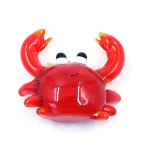 Custom Size Handmade Murano Lampwork Red Glass <strong>Crab</strong> Animal Figurine Miniature Smiling <strong>Crab</strong> <strong>Ornament</strong> Decor - Product Image 3