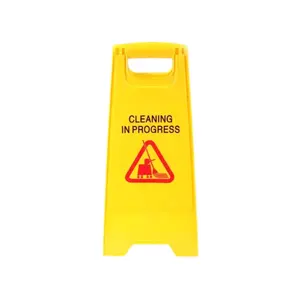 Venta caliente al por mayor Precio barato Amarillo Portátil Plástico Plegable A-Frame Slippery Wet Floor Sign Precaución Sign