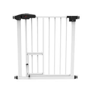 Barrière <span class=keywords><strong>de</strong></span> Sécurité pour Animaux à Fixation par Pression avec Porte d'Accès Battante Intégrée, Sans Perçage, Barres Verticales Denses, Largeur Réglable, pour Chiens et Chats - Product Image 2
