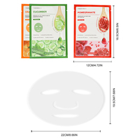 Masque facial hydratant au collagène en gros d'usine d'origine, logo personnalisé, masque facial en feuille de fruits naturel pour blanchir la peau pour femmes