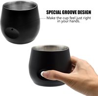 Accessoires de cuisine, tasse à café à double paroi en acier inoxydable, tasse à expresso mate, tasse à café en métal 304 pour café, bar, maison, cuisine