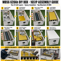 QSO 51.2V Boîtier vide DIY MB56 pour batterie lithium LiFePO4 32Kwh 32 64 Kwh 64Kwh 16S 300A JK BMS MB 56 48V 560AH 628Ah