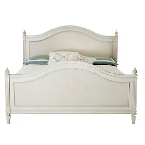 Mobili per camera da letto letto matrimoniale king size principessa bianca in legno francese personalizzato di alta qualità