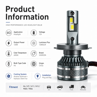 Neue 130W 12800LM LED-Scheinwerferbirne H4 H7 H11 H13 9005 9006 6000K 12V Plug & Play Luftfahrt-Aluminium Geräuschloser Lüfter Auto-Lichtset