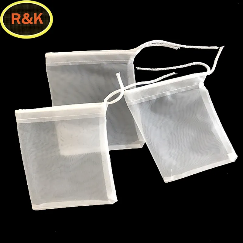 100% Nylon 25 40 80 90 100 120 160 200 250 500 Micron Reusable Customized Food Grade Filter Bags Nut Milk Filter Bags