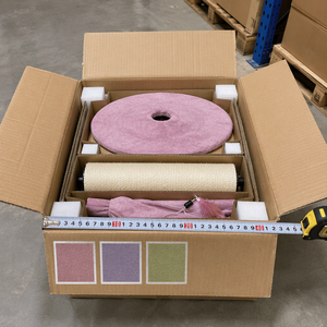 Poteau à gratter pour <span class=keywords><strong>chat</strong></span> Candy Cat, griffoir en sisal et peluche multicolore avec jouet à plumes, 60 cm, pour intérieur - Product Image 6