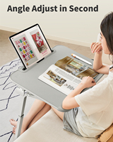 Table de chevet grise pour la maison, le bureau et la chambre à coucher, avec porte-gobelet