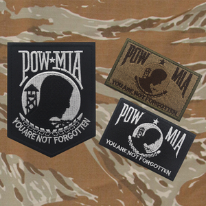 POW MIA 100% 刺繍マンヘッドパッチ戦術的な可愛いパターンパッチバッグ帽子用布ラベルDIYバッグ - Product Image 3
