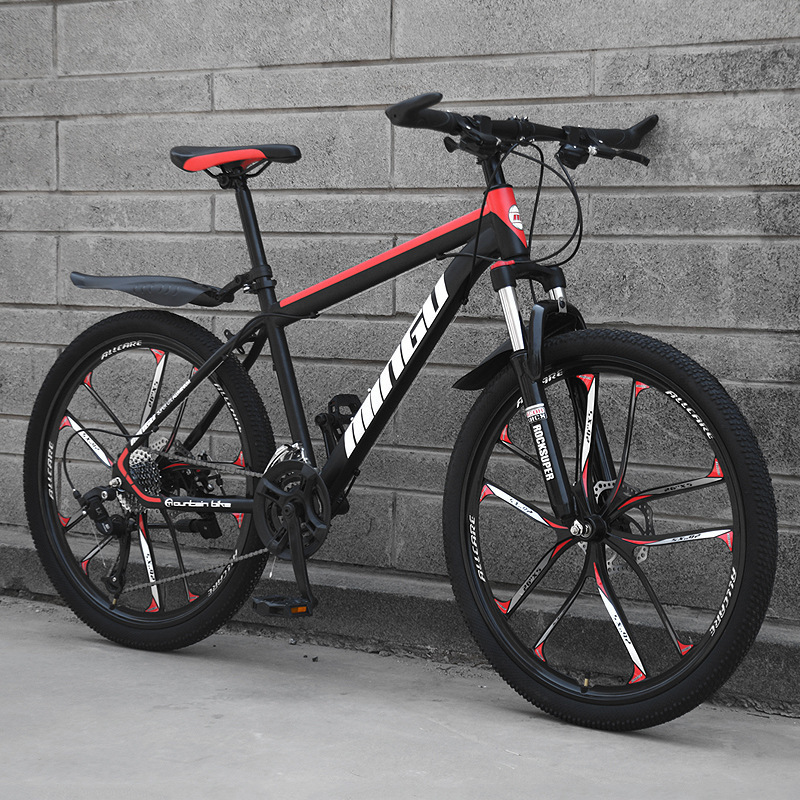 Black and red 10 blade wheel