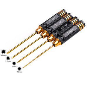 RCツール 六角ドライバーセット 4本組 チタンコーティング 硬化処理済 1.5/2.0/2.5/<span class=keywords><strong>3</strong></span>.0mm 六角棒レンチ - Product Image 1