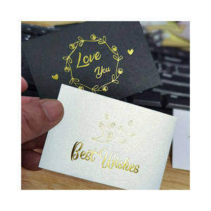 Cartes en papier <span class=keywords><strong>de</strong></span> haute qualité en gros noir merci je t'aime estampage <span class=keywords><strong>à</strong></span> chaud <span class=keywords><strong>carte</strong></span>-cadeau personnalisée - Product Image 4