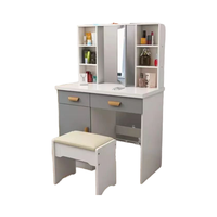 Table de toilette d'angle moderne européenne pour chambre à coucher avec miroir éclairé, meuble de rangement en panneau MDF, hauteur réglable, mobilier Baobei