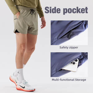 Pantaloncini <span class=keywords><strong>da</strong></span> Allenamento 2-in-1 per Uomo, Casual, Elasticizzati, Leggeri, Traspiranti, per Palestra e Fitness - Product Image 2