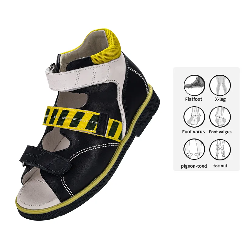 Princepard New Fashion Yellow Corrective Sandals with Ankle Support Kids Orthopedic Sandals