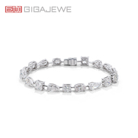 Bracelet tennis GIGAJEWE 12,09 ct en diamants de laboratoire de formes variées, or massif 14K 18K, coupe cœur, poire, ovale, princesse