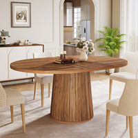 Table à manger ovale Tribesigns pour 6 personnes, table à manger en bois de style farmhouse de 55,11 pouces, table de cuisine rustique avec plateau en bois