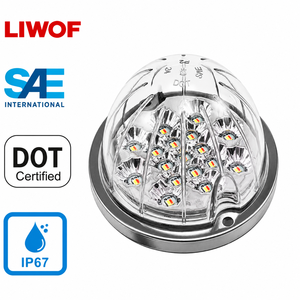 Feu de position latéral LED étanche SAE blanc 12V 24V, type pastèque, haute efficacité, pour camion et remorque - Product Image 1